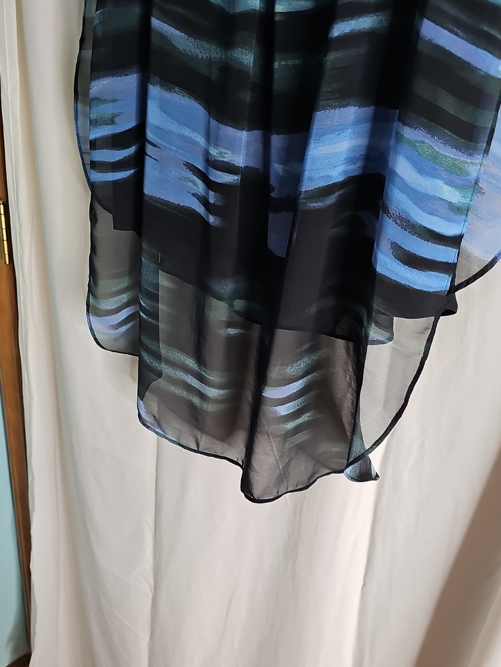 Peck & Peck Blue and Black Sheer Striped Tank - Picture 6 of 8
